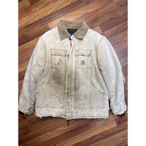 Vintage Carhartt Chore Coat Jacket - Distressed Canvas Duck Workwear (Men’s XL)